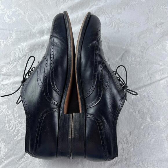 Footjoy Shoes Mens Size 10 D Black Leather Wingtip Dress Career Shoes - Picture 8 of 9